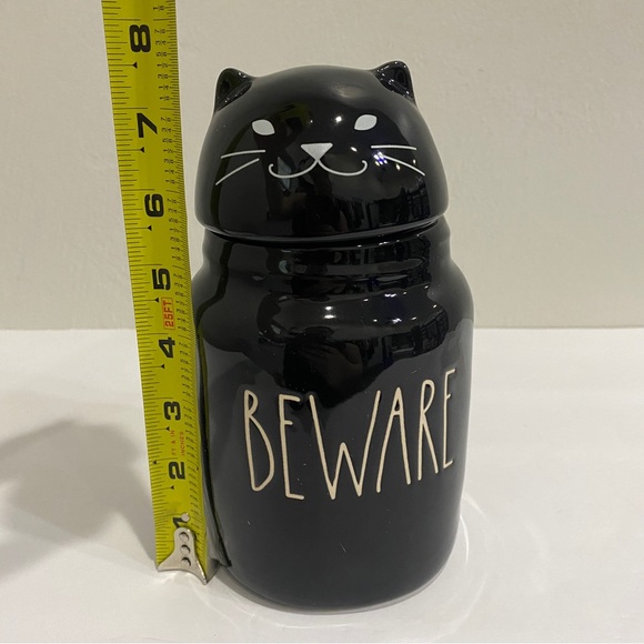 Rae Dunn Cat Beware tall storage ceramic canister - halloween - holiday - Picture 10 of 11
